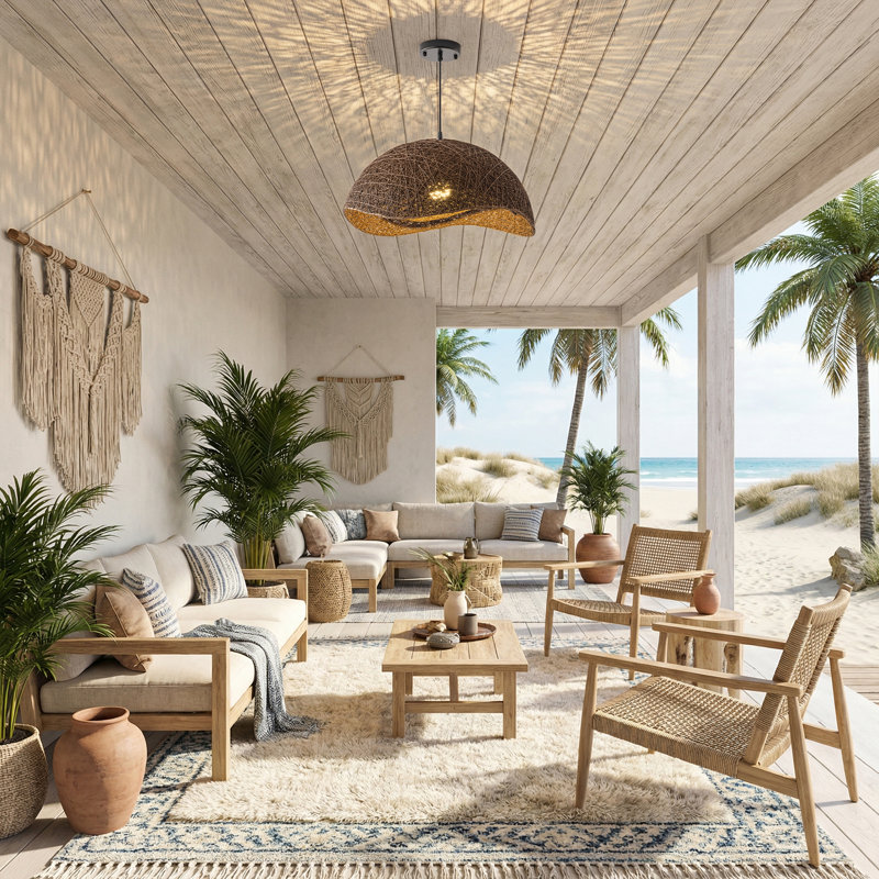 Luminaire suspendu dôme en rotin 20 po à intensité variable pour îlot de cuisine Boho