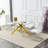 51.18" Rectangular Clear Tempered Glass Dining Table,Stylish Design with Silver Chrome Plated Metal Legs, Dining Table for Dining Room-331758410-331758408