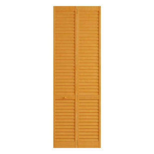 Porte pliante en pin à persiennes