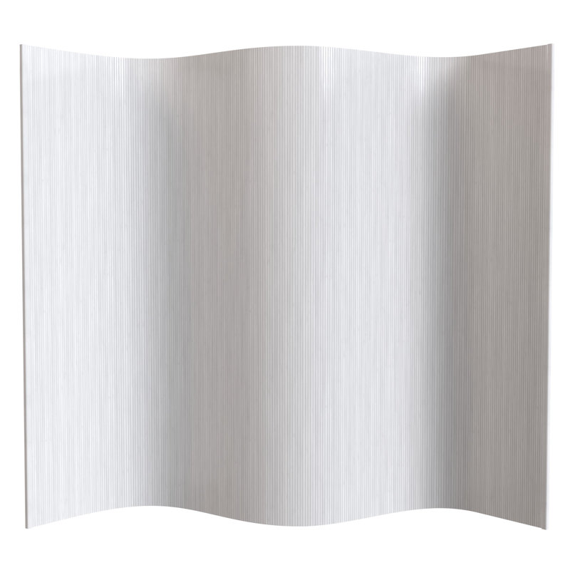 Siena Rolling Bamboo Room Divider, White, 6 ft. Tall