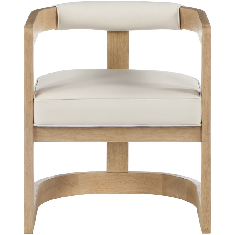 Chaise Manchester, Cuir crème végétalien, Naturel brossé au métal