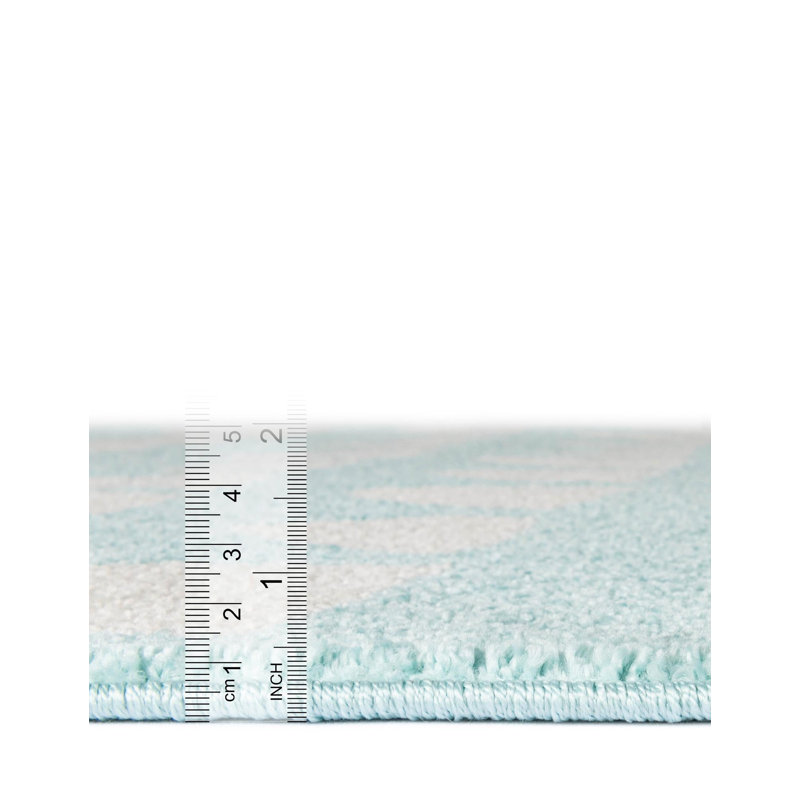  Tapis pour enfant Hillow Whimsy, Bleu, Rond 7 pi 10 po