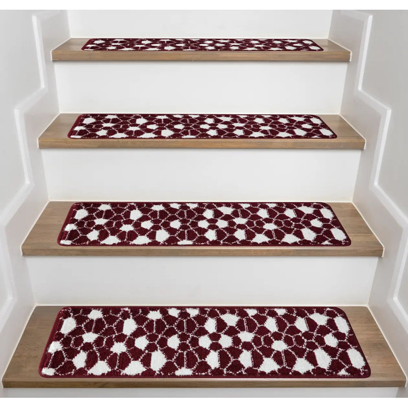 Tapis d'escalier 9x28in , Rouge