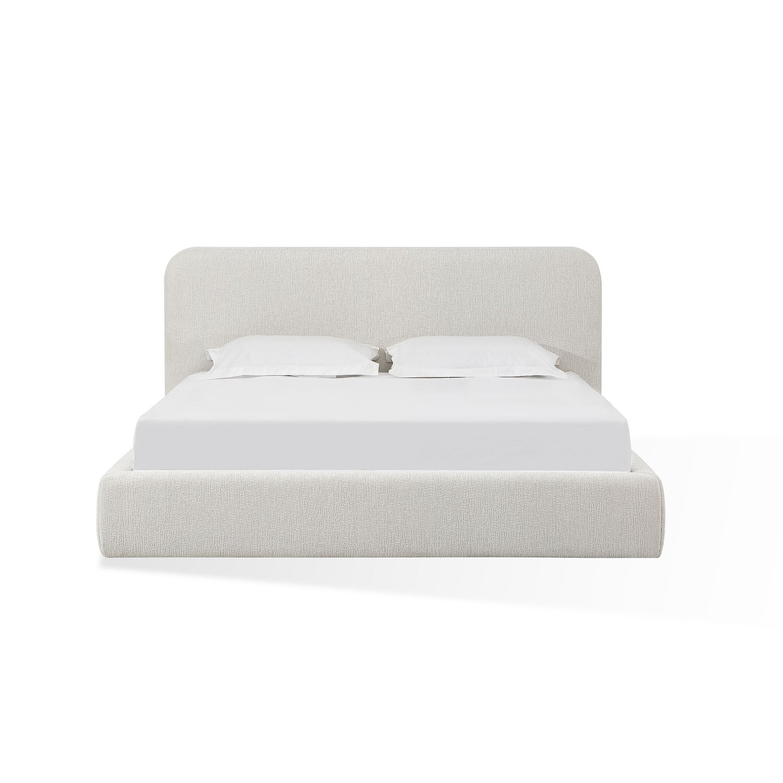 Nori Upholstered Platform Bed, Full / Double, Whitewashed