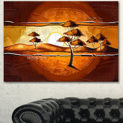African Motive Art Watercolor - Wrapped Canvas Print