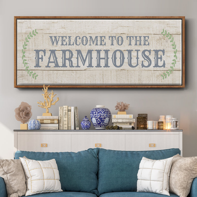 Welcome to the Farmhouse - Toile encadrée, H 20 po x l 50 po