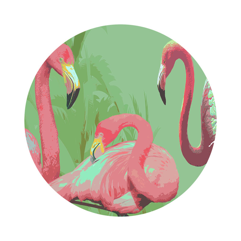 Palm Springs Pebble 16" Vinyl Placemat, Flamingo