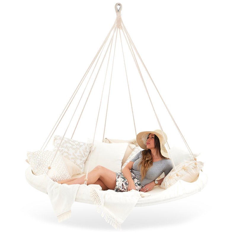 Joana 4 Person Porch Swing, White