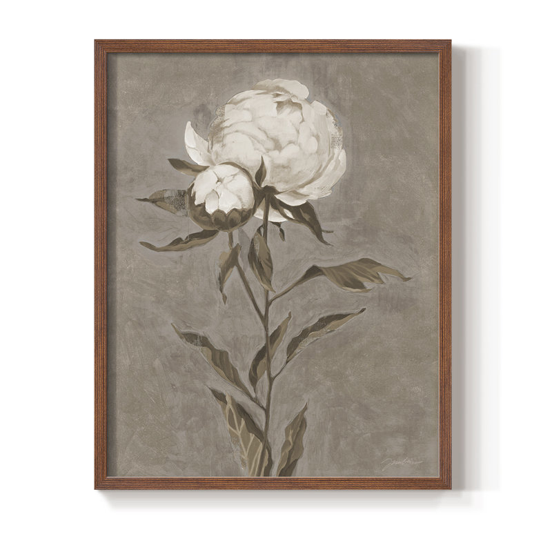 «Pretty as a Peony II», reproduction encadrée - bois massif, Brun, H 20 po x l 16 po