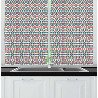 Geometric Tailored Kitchen Curtain