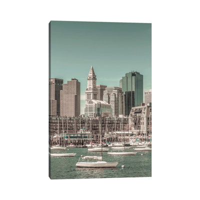 Boston Skyline North End And Financial District by Melanie Viola - Wrapped Canvas Print