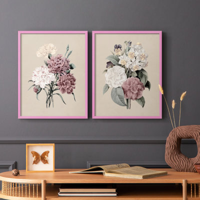 Reproduction encadrée antique botanique I-Premium - prête à être accrochée - aucun clou requis - aucun clou requis