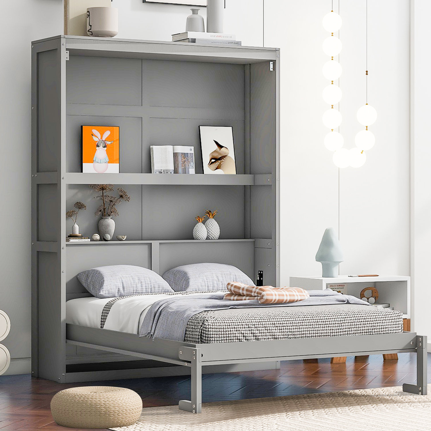 Red Barrel Studio® Malmo Wooden Murphy Bed Wall Bed With Storage