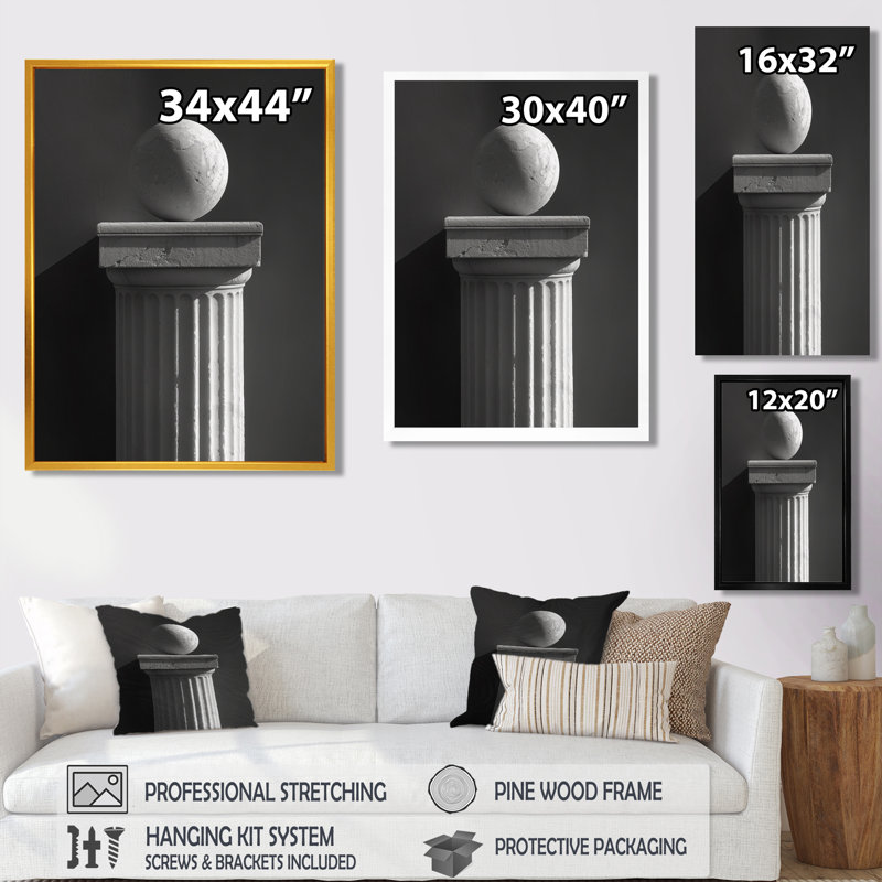 Monochromes architecturaux, art mural II, Cadre simple noir, H 12 po x l 20 po