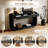 Naun 55.04‘’ Curved  Console Table, 3 Storage Drawers Sturdy Bottom Shelf And Display Shelf-425089468
