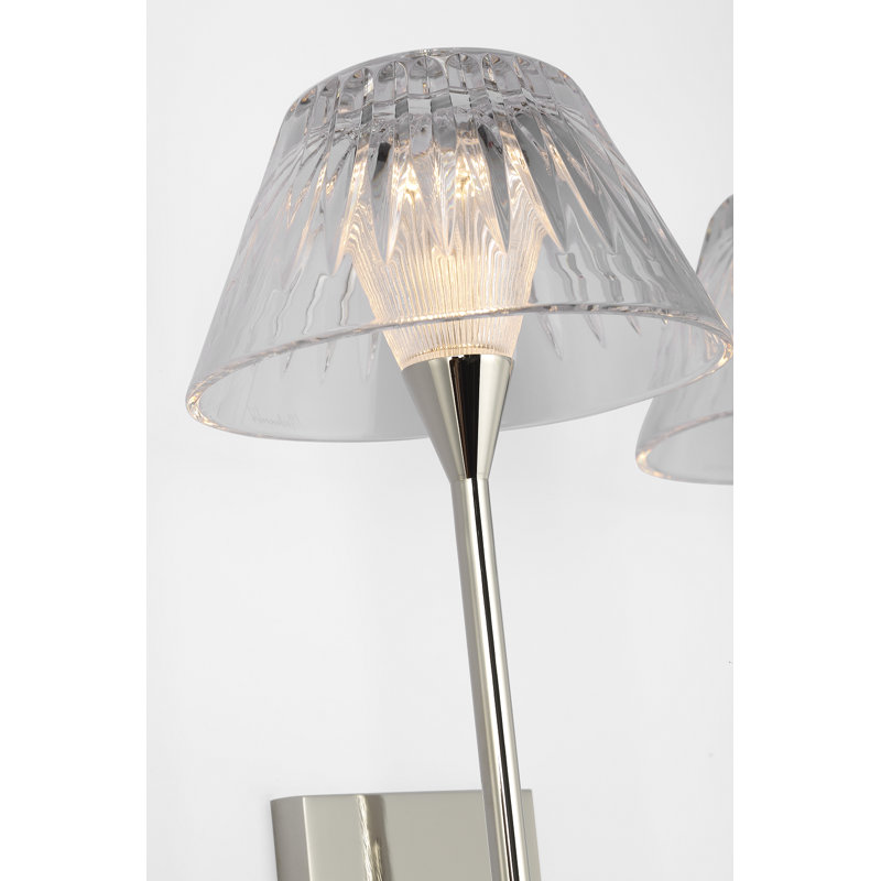 Waterford Blaze 19" 2 Light Tail Sconce with Clear Crystal, Polished Nickel