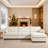 Beige Modular Sectional Sofa, 109'' L Shaped Couch With Storage Ottoman For Living Room