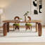 Table de salle à manger en bois manufacturé ovale brun rougeâtre-108205859