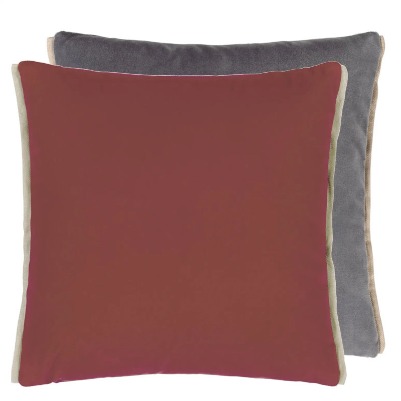 Varese Velvet Decorative Pillow, Roebuck/Parchment, 17" H x 17" W