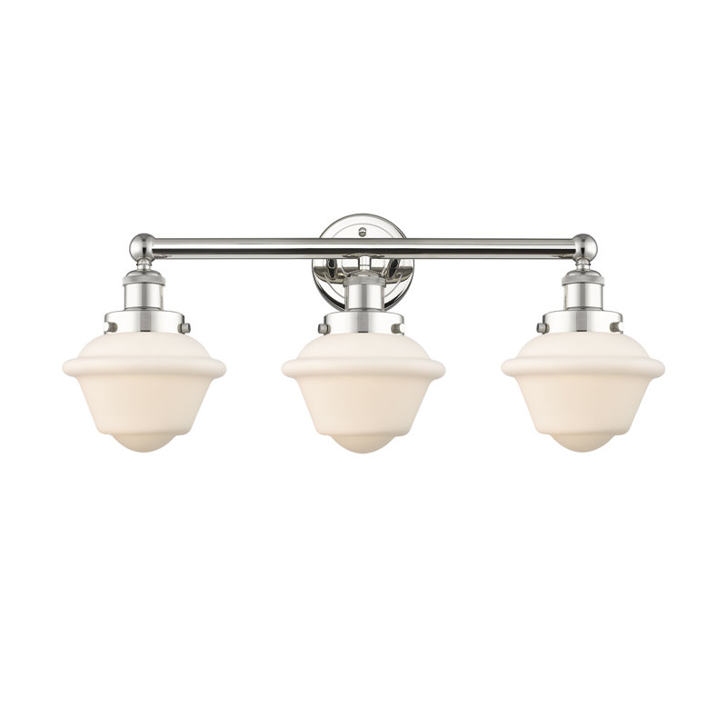 Éclairage pour meuble-lavabo à 3 lumières à intensité variable Grourke, Blanc mat, Nickel poli