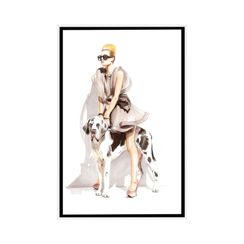 Dog by Svetlana Balta - Painting on Canvas, 101.6 cm H x 66.04 cm W, White Framed