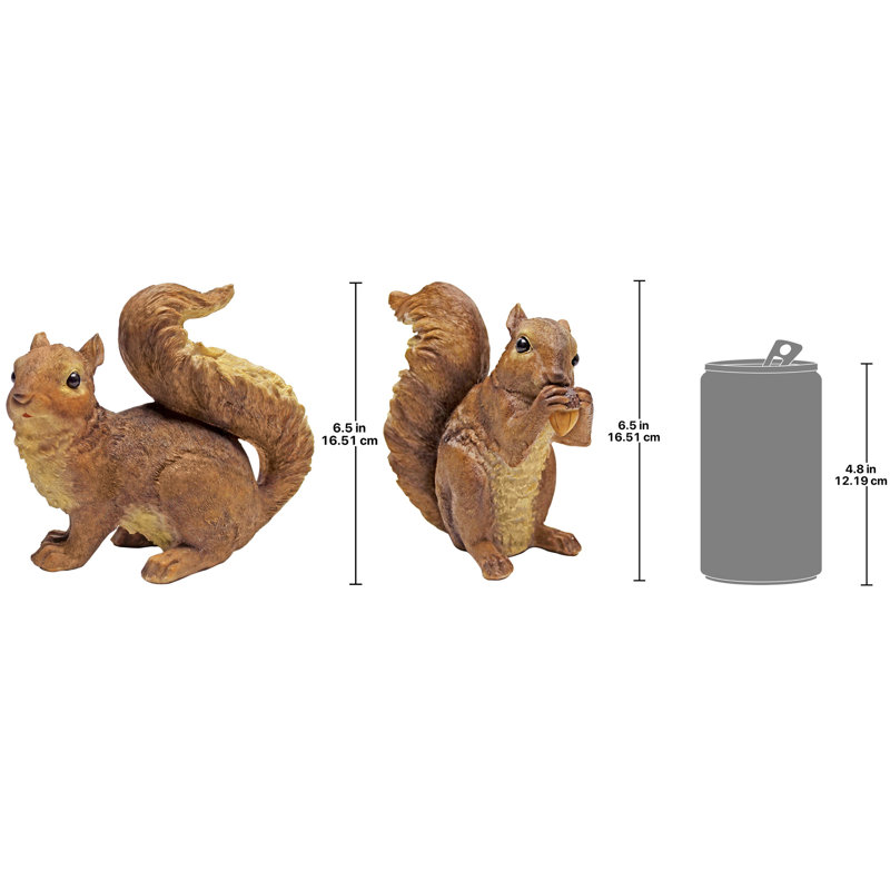 2 Piece Woodland Squirrel Scamper & Chomper Statue Set