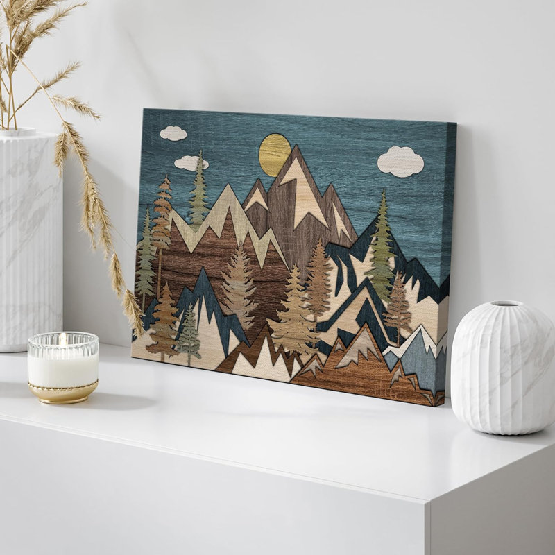 Reproduction sur toile de l'Ouest Western Wood, Toile tendue, H 16 po x l 24 po x P 1,5 po