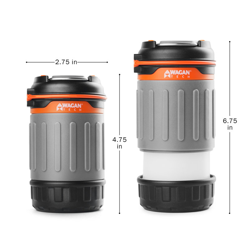 Gray and Orange ABS USB Rechargeable Camping Lantern
