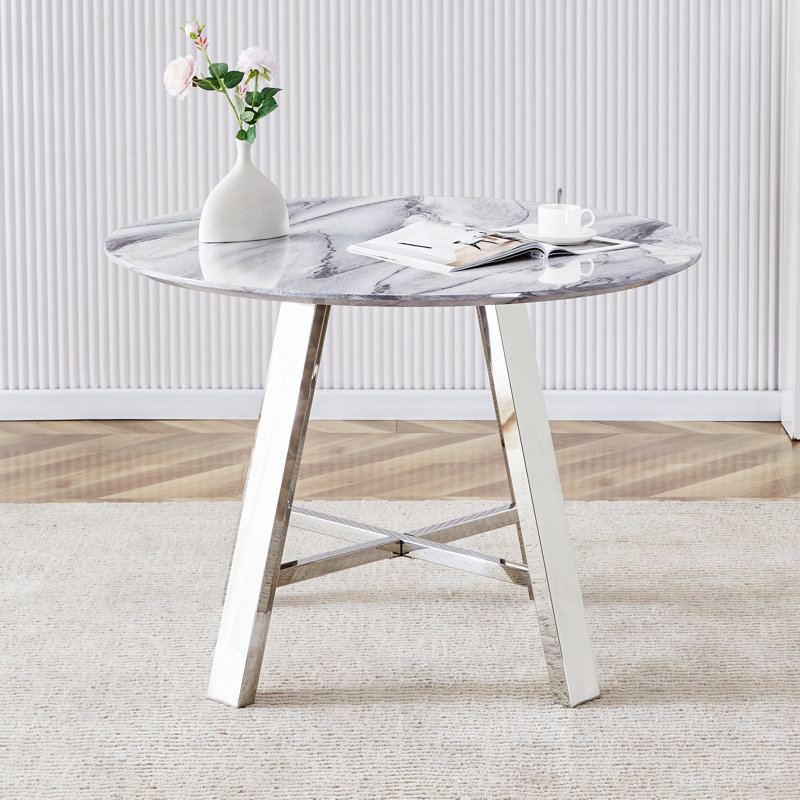 Elegant Modern Minimalist Round Marble Dining Table