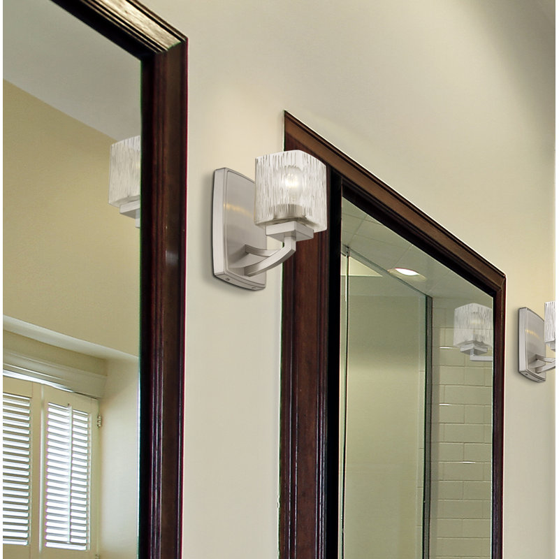 Vandoren Steel Armed Sconce, Brushed Nickel