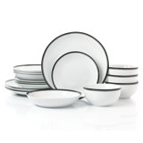 Boroff 16 Piece Porcelain China Dinnerware Set - Service for 4