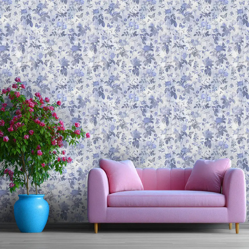 Rouleau de papier peint pelez et collez Blue Meadow Toile