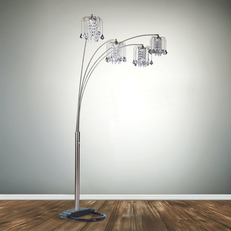 Lampe de salon 1pc de style moderne classique et luxueuse à têtes multiples et demi-lune