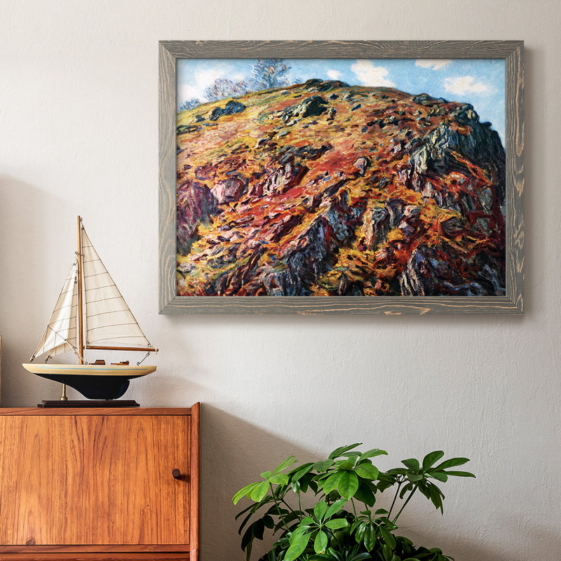 «The Boulder», peinture sur toile encadrée, H 28 po x l 42 po x P 1,5 po, Gris