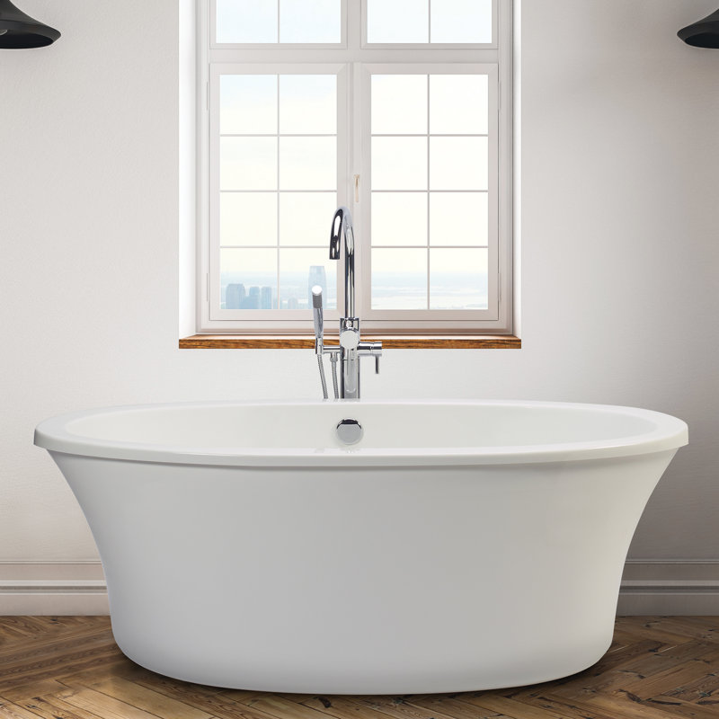 MTI Solutions 66" Freestanding Air Bathtub, White, Right
