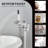 Tub Filler Freestanding Bathtub Faucet Floor Mount Tub Faucet Waterfall Free Standing Bathtub Filler High Flow Brass Bath Shower Faucets with Handheld Sprayer-80743134