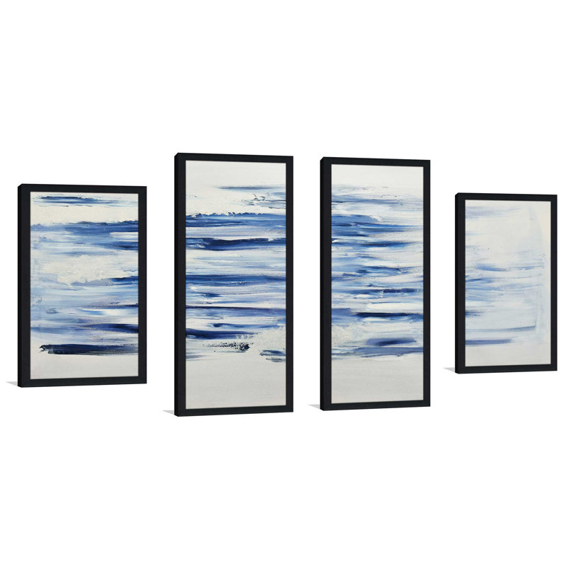«Out Of The Blue», reproduction de 4 pièces, H 31,5 po x l 62 po x P 1 po, Cadre noir