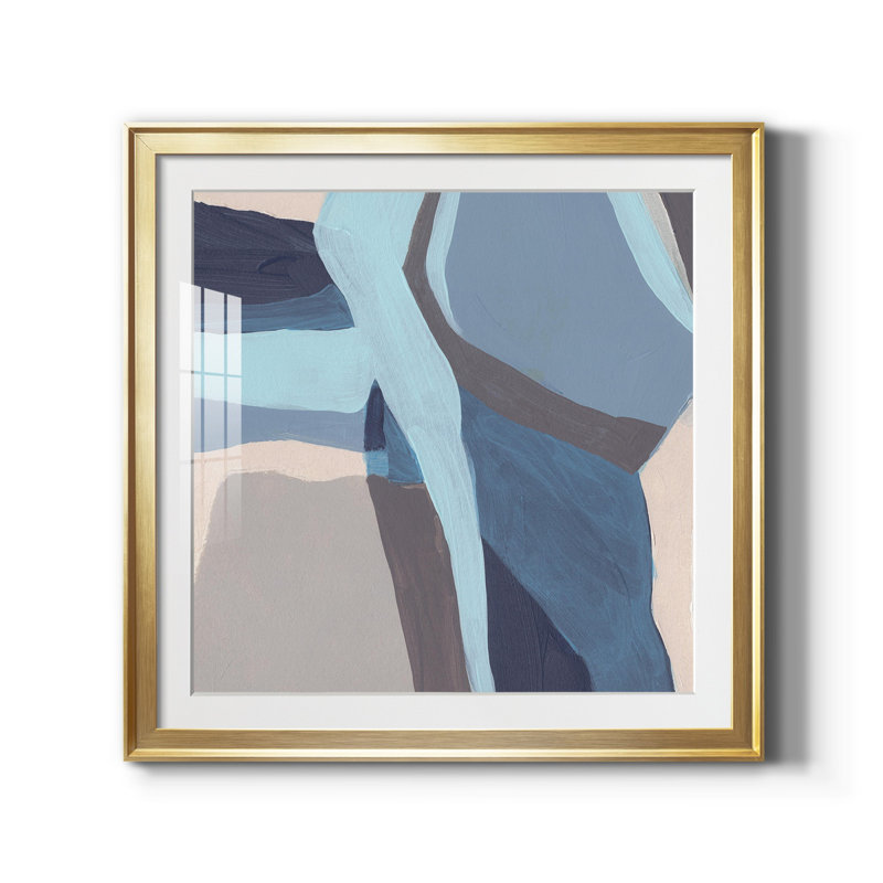 Blue Chrysalis II - reproduction encadrée de qualité supérieure - prête à être accrochée, Cadre doré