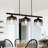 3 - Light Gradient Smoky Bell Shade Kitchen Island Linear Pendant