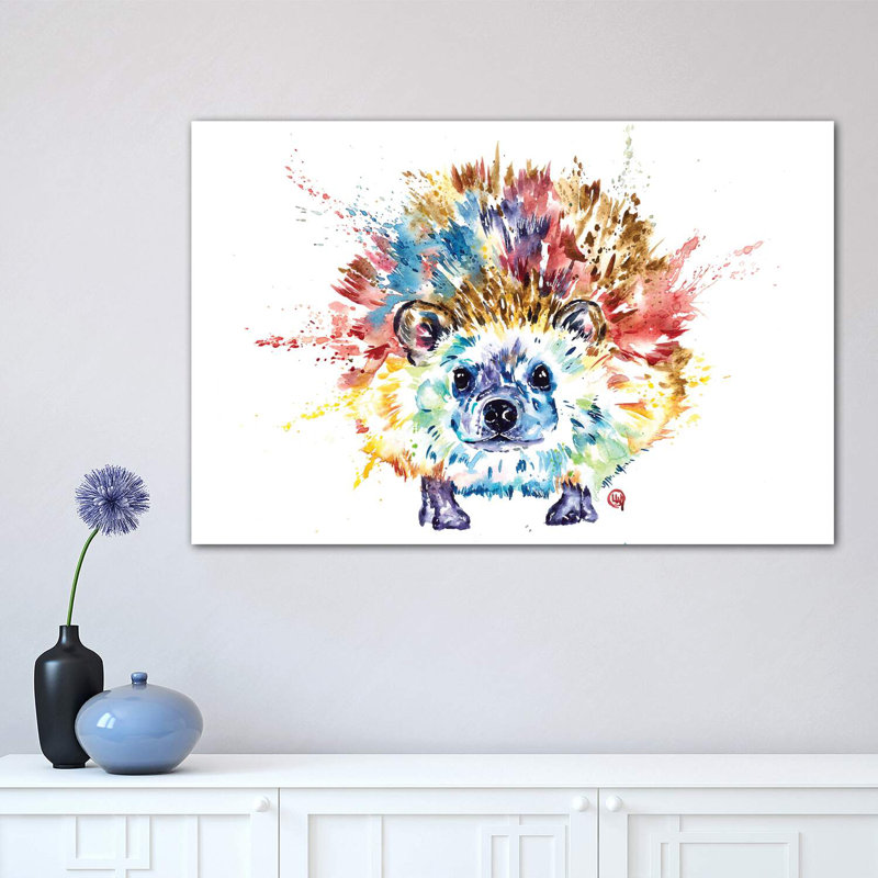 Hedgehog 1 Piece Wrapped Canvas Painting, 66.04 cm H x 45.72 cm W x 1.91 cm D