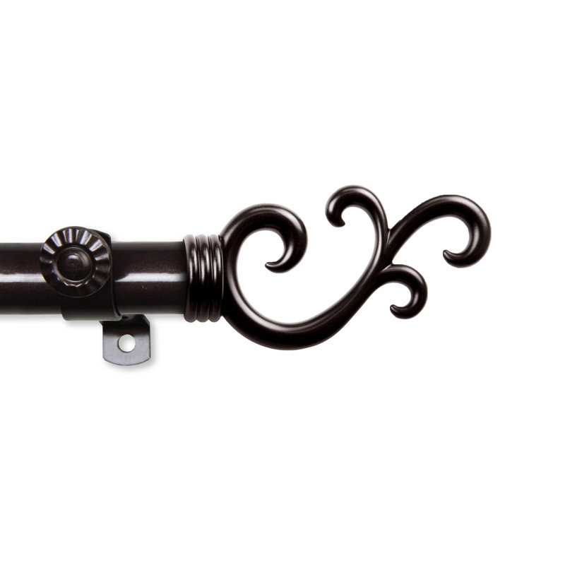 Ensemble de quincaillerie à rideaux simple &-side bay Verlyn, Cacao, 28 à 48 po (de chaque côté)
