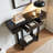 Entryway Hallway Console Table With One Drawer One Shelf Wooden Leg Frame Handleless Design