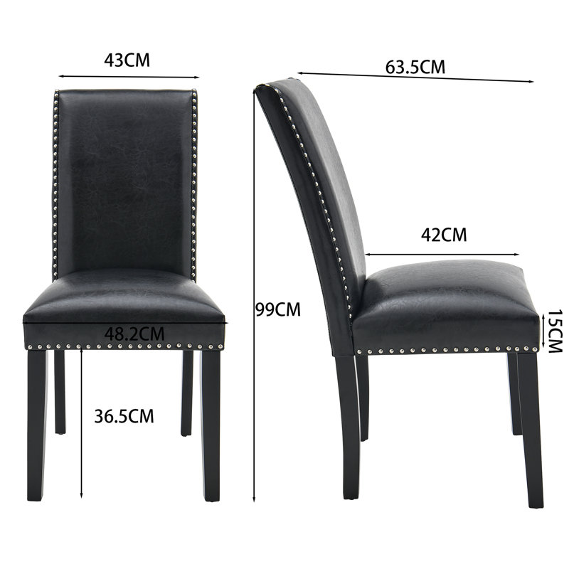 Dianca 36.5cm H Upholstered Upholstered Back Parsons Chair, Black