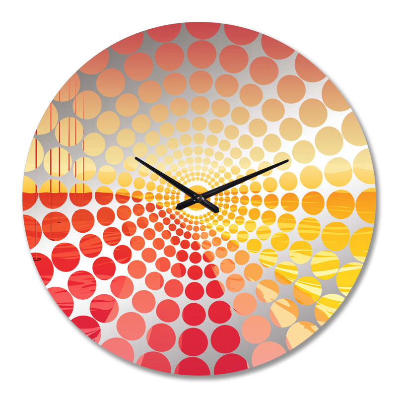 Horloge murale rose Collage du soir lumineux II - Collages abstraits, Très grand