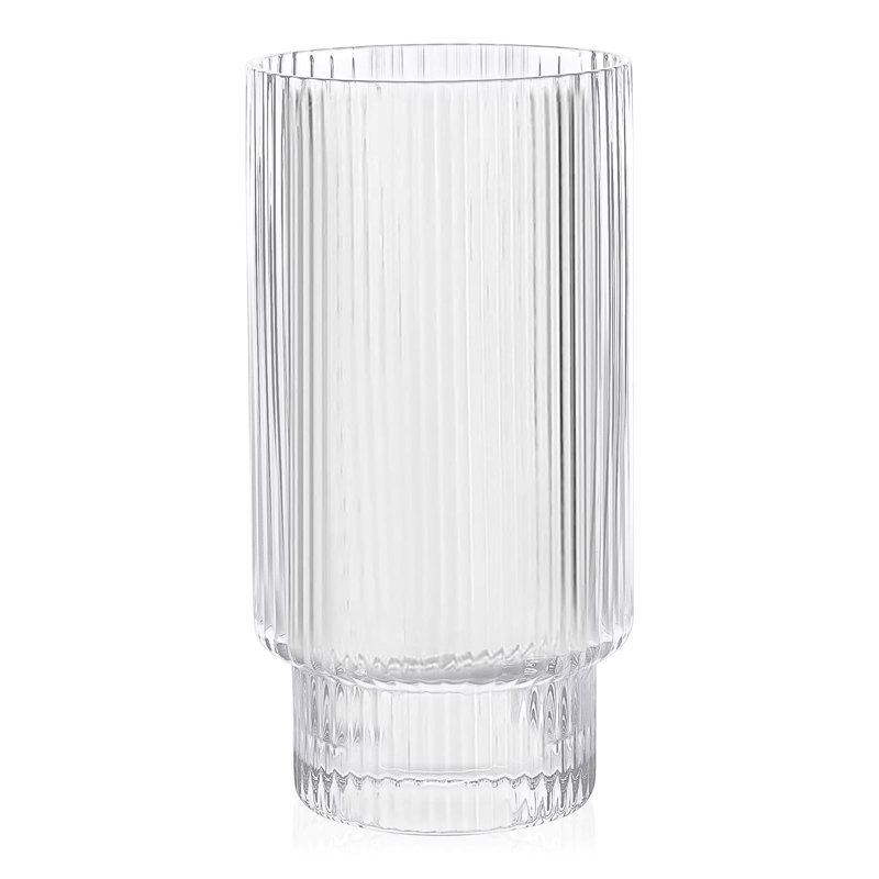 Hadley 14oz. Crystal Highball Glass Set, Clear