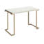 Table rectangulaire en faux marbre avec base en métal champagne, poids de 22 lb, style moderne - table colorée, profondeur de produit de 44 pouces, hauteur de 30, assemblage requis