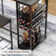Ensemble de salle à manger 3 pièces à hauteur de comptoir avec tablettes de rangement et tabourets rembourrés, table peu encombrante pour petits appartements ou cuisines-515865461