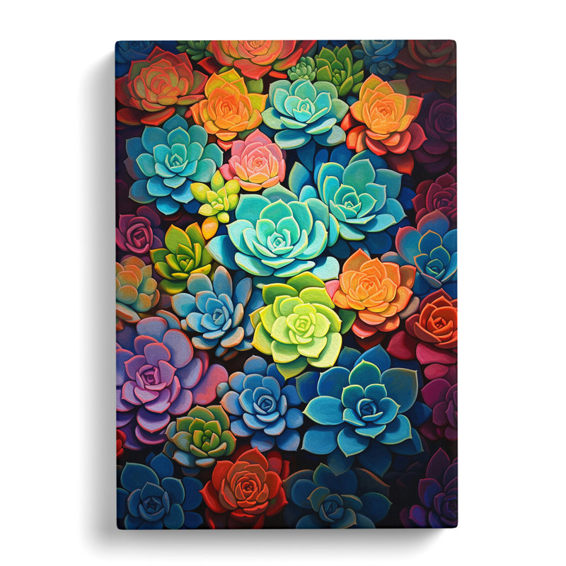 Succulent Modern - No Frame Print, 60cm H x 40cm W x 3cm D