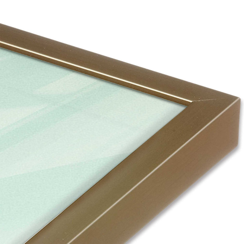 «Seacliff Whispers V1», impression encadrée sur papier par Azure Artisanal Studio, Or brossé