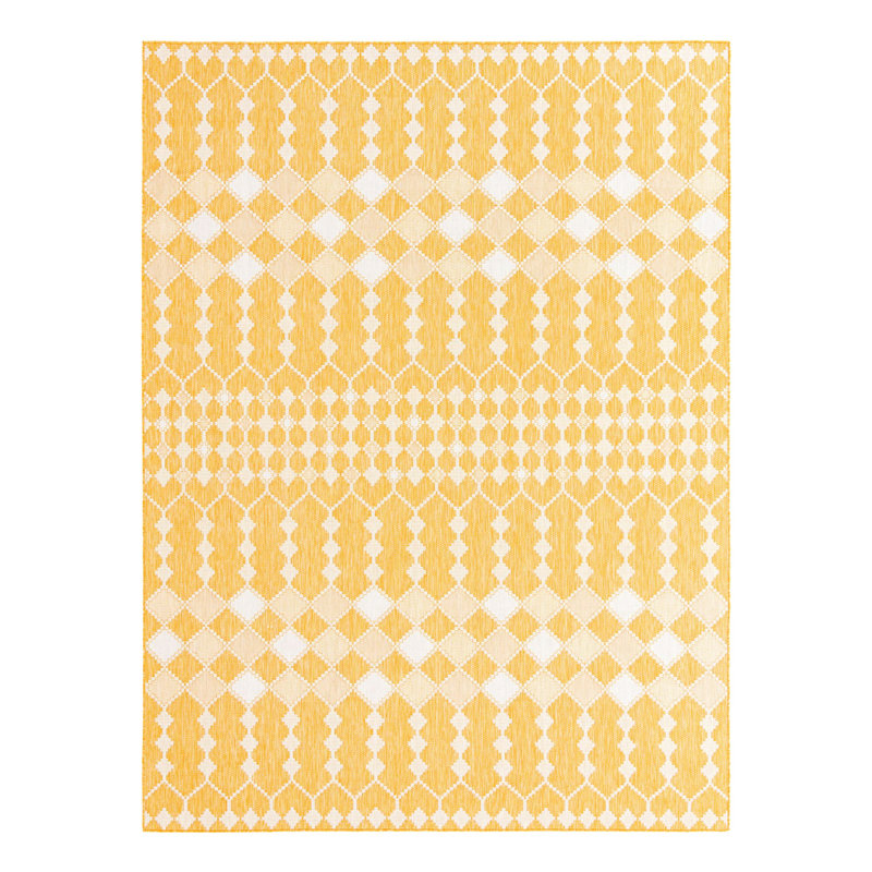 Tapis intérieur / extérieur jaune Artressia, Rectangle 9 pi x 12 pi